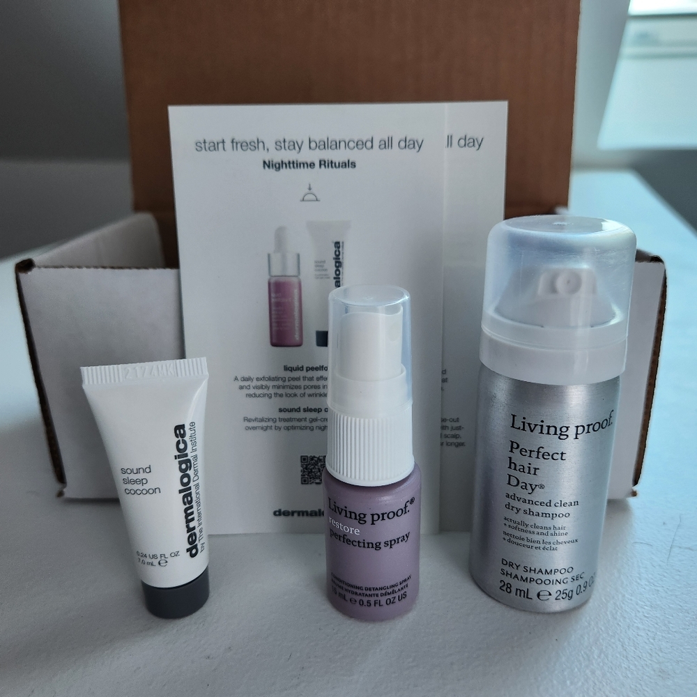 NIB Haircare Travel Set | Living Proof and Dermalogica